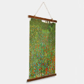 Het beroemde schilderij van Gustav Klimt Mohnfeld  Hangend Wandkleed (Gebogen)