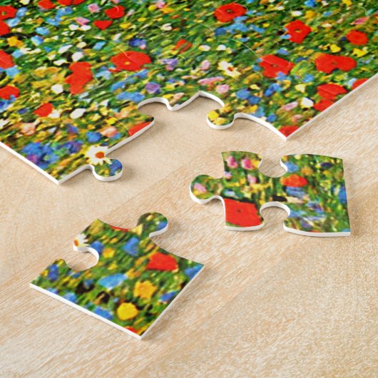 Het beroemde schilderij van Gustav Klimt Mohnfeld  Legpuzzel (Zijkant)