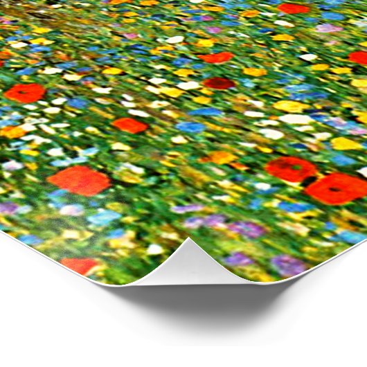 Het beroemde schilderij van Gustav Klimt Mohnfeld  Perfect Poster (Hoek)