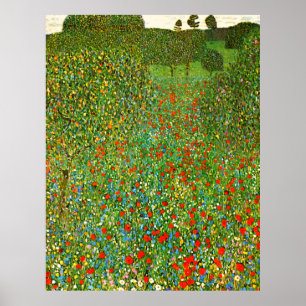 Het beroemde schilderij van Gustav Klimt Mohnfeld Poster