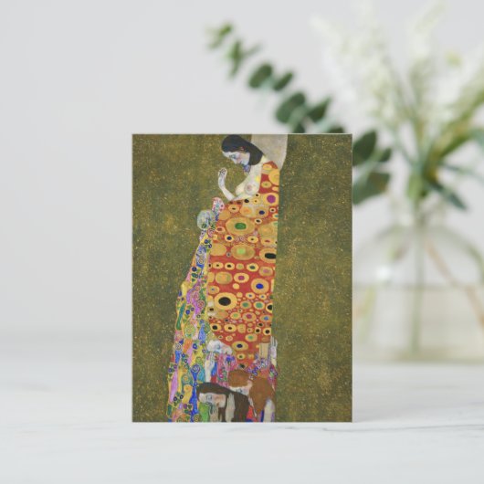 Het beroemde schilderij van Gustav Klimt's Hope II Briefkaart (Staand voorkant)