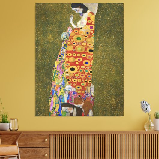 Het beroemde schilderij van Gustav Klimt's Hope II Canvas Afdruk (Insitu (Woonkamer))