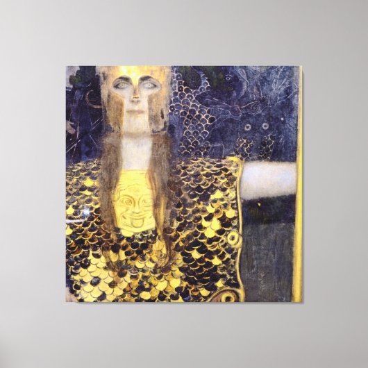 Het beroemde schilderij van Gustav Klimt's Pallas  Canvas Afdruk (Voorkant)