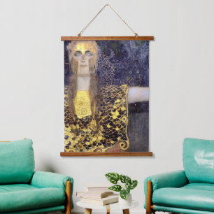 Het beroemde schilderij van Gustav Klimt's Pallas  Hangend Wandkleed