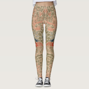 Het beroemde vogelpatroon van William morris Leggings