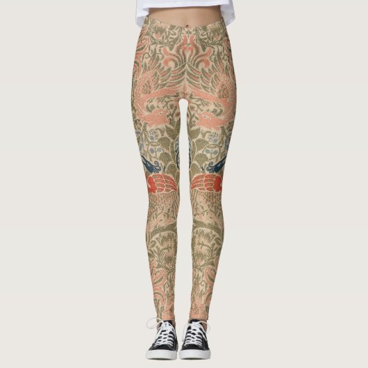 Het beroemde vogelpatroon van William morris Leggings (Voorkant)