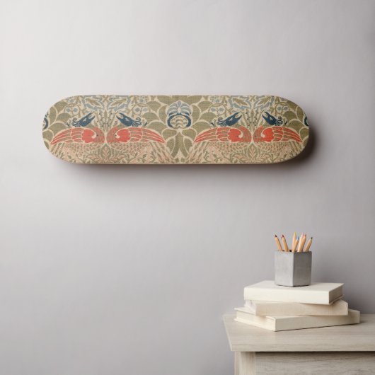 Het beroemde vogelpatroon van William morris Persoonlijk Skateboard (Muurkunst (Horizontaal))
