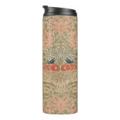 Het beroemde vogelpatroon van William morris Thermosbeker (Geroteerd rechts)