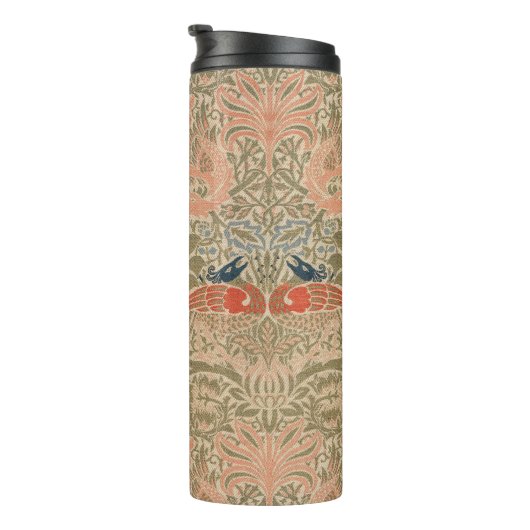 Het beroemde vogelpatroon van William morris Thermosbeker (Geroteerd rechts)