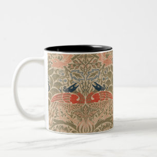 Het beroemde vogelpatroon van William morris Tweekleurige Koffiemok