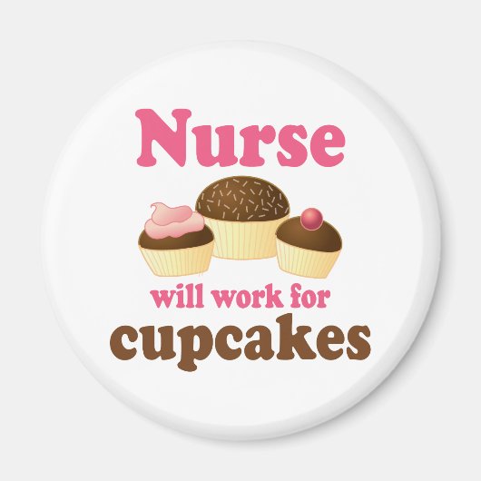 Het beroep zal werken voor cupcakes verpleegster magneet (Voorkant)
