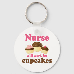 Het beroep zal werken voor cupcakes verpleegster sleutelhanger