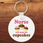 Het beroep zal werken voor cupcakes verpleegster sleutelhanger (Voorkant)