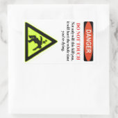 Het beruchte waarschuwingslabel "Gevaar, raak het  Rechthoekige Sticker (Tas)