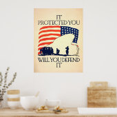 Het beschermde je ~ Wereldoorlog 1. Poster (Keuken)