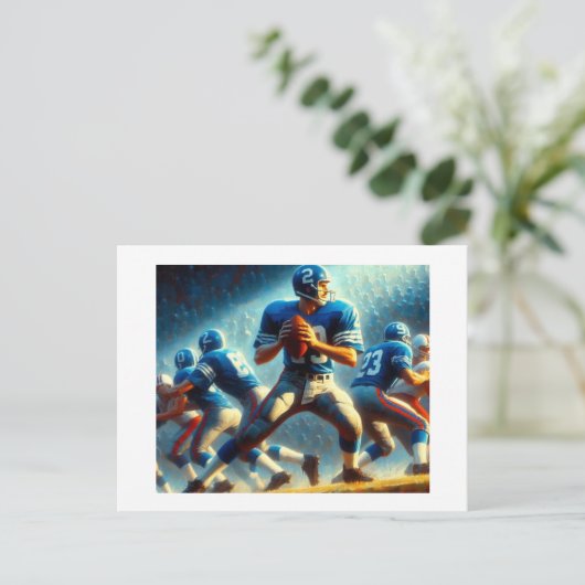 Het beschermen van de Quarterback, Briefkaart (Staand voorkant)