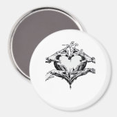 Het beschermen van een hart - Skeleton Hand Heart Magneet (Voorkant / Achterkant)
