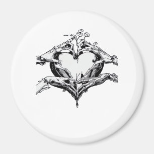 Het beschermen van een hart - Skeleton Hand Heart Magneet