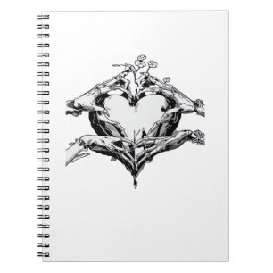 Het beschermen van een hart - Skeleton Hand Heart Notitieboek