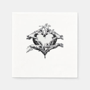 Het beschermen van een hart - Skeleton Hand Heart Servet