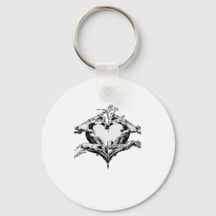 Het beschermen van een hart - Skeleton Hand Heart Sleutelhanger