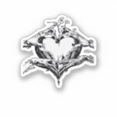 Het beschermen van een hart - Skeleton Hand Heart Sticker (Voorkant)