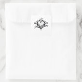 Het beschermen van een hart - Skeleton Hand Heart Vierkante Sticker (Tas)