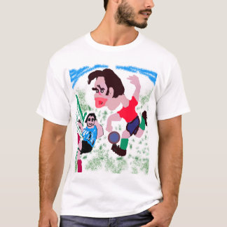 Het beslissende doelpunt – Voetbalcaricatuur T-shirt
