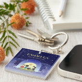 Het besneeuwde feestplein van Edo-Neko Sleutelhanger (Voorkant Rechts)