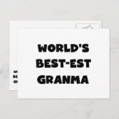 Het best-est-Beste Zwart-witte Granma van de Briefkaart (Voorkant / Achterkant)