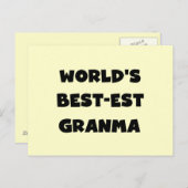 Het best-est-Beste Zwart-witte Granma van de Briefkaart (Voorkant / Achterkant)
