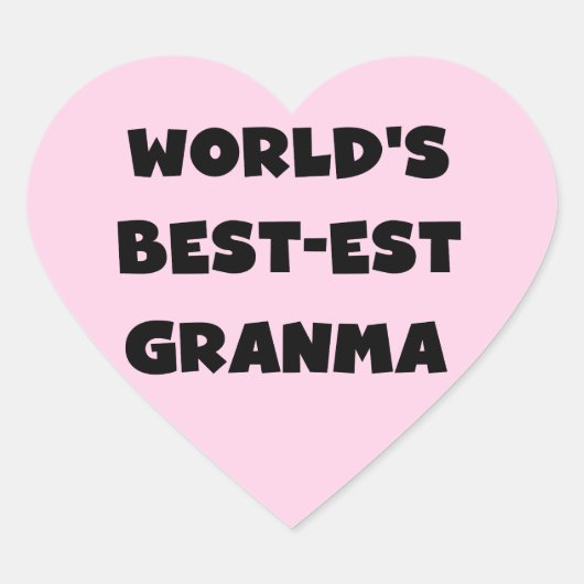 Het best-est-Beste Zwart-witte Granma van de Hart Sticker (Voorkant)