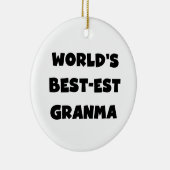 Het best-est-Beste Zwart-witte Granma van de Keramisch Ornament (Rechts)