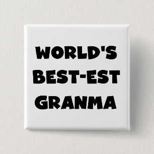 Het best-est-Beste Zwart-witte Granma van de Vierkante Button 5,1 Cm