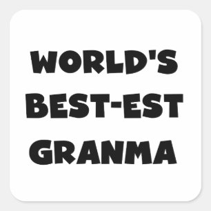 Het best-est-Beste Zwart-witte Granma van de Vierkante Sticker