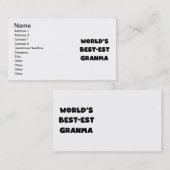 Het best-est-Beste Zwart-witte Granma van de Visitekaartje (Voorkant / Achterkant)