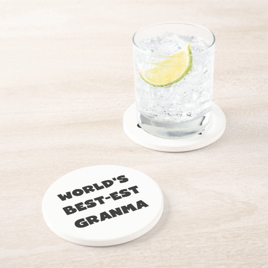 Het best-est-Beste Zwart-witte Granma van de Zandsteen Onderzetter (Zijkant)