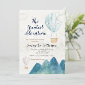 Het beste Adventure Hot Air Balloon baby shower Kaart (Staand voorkant)