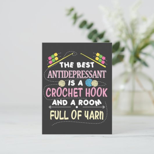 Het beste antidepressivum Funny Crochet Hook Briefkaart (Staand voorkant)