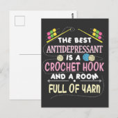 Het beste antidepressivum Funny Crochet Hook Briefkaart (Voorkant / Achterkant)