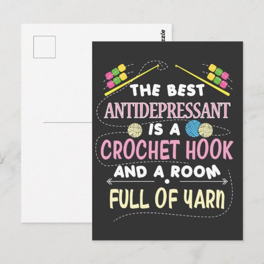 Het beste antidepressivum Funny Crochet Hook Briefkaart (Voorkant / Achterkant)