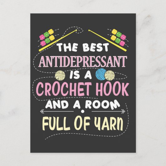 Het beste antidepressivum Funny Crochet Hook Briefkaart (Voorkant)