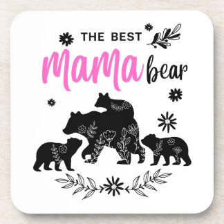 Het beste Beer van mama met drie Beren kubussen Bier Onderzetter