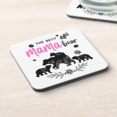 Het beste Beer van mama met drie Beren kubussen Bier Onderzetter (Linkerzijde)