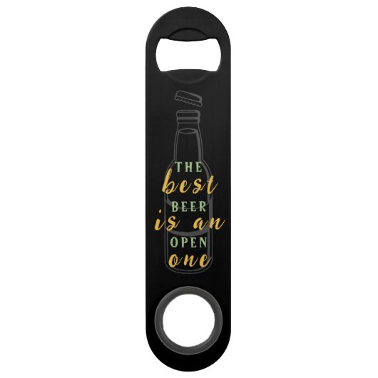 Het beste bier is een open One gepersonaliseerde b Speed Flessenopener (Achterkant)