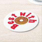 Het beste bij donut/donut ronde kartonnen onderzetter (Gebogen)