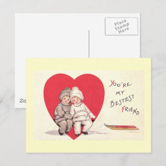 Het beste Briefkaart van Friend Valetine (Voorkant / Achterkant)