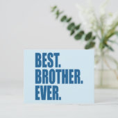 Het beste. Broer. Ooit. (blauw) Briefkaart (Staand voorkant)