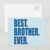 Het beste. Broer. Ooit. (blauw) Briefkaart (Voorkant / Achterkant)