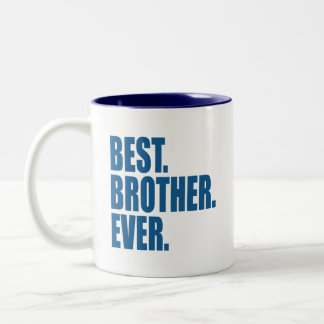 Het beste. Broer. Ooit. (blauw) Tweekleurige Koffiemok